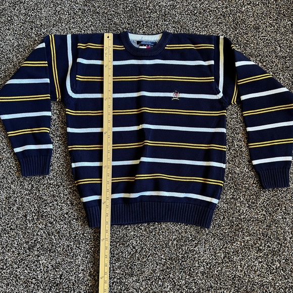 Tommy Hilfiger Blue and Yellow Crewneck Sweater - Picture 1 of 7
